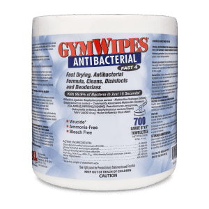 Front view of GymWipes Antibacterial.