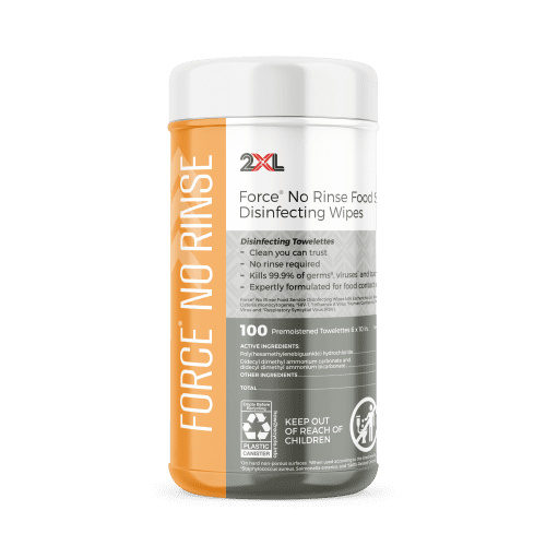 Force<sup>®</sup> No Rinse Food Surface Disinfecting Wipes (Canister)