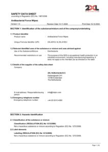 Antibacterial Force® Wipes EU SDS (English)