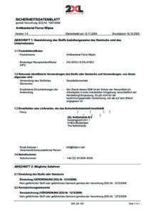 Antibacterial Force® Wipes EU SDS (German)