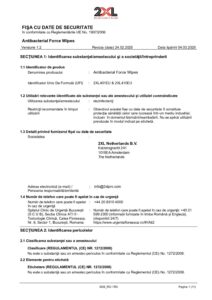 Antibacterial Force® Wipes EU SDS (Romanian)