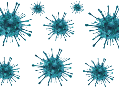 Illustration of a virus particles.