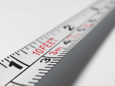 Close up photo of tape measure.