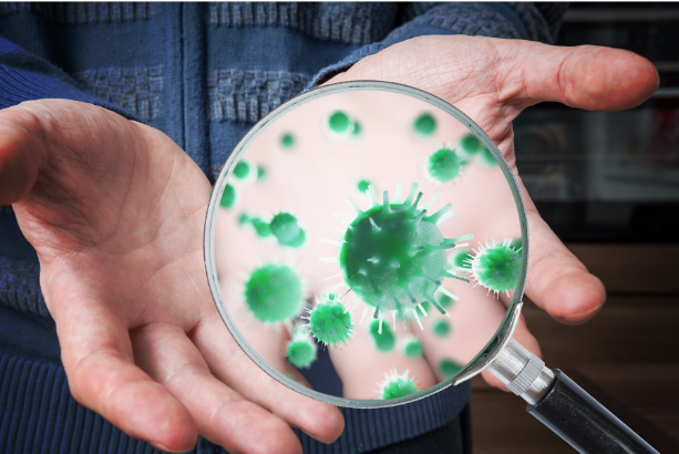 You should disinfect after germs touch a surface.