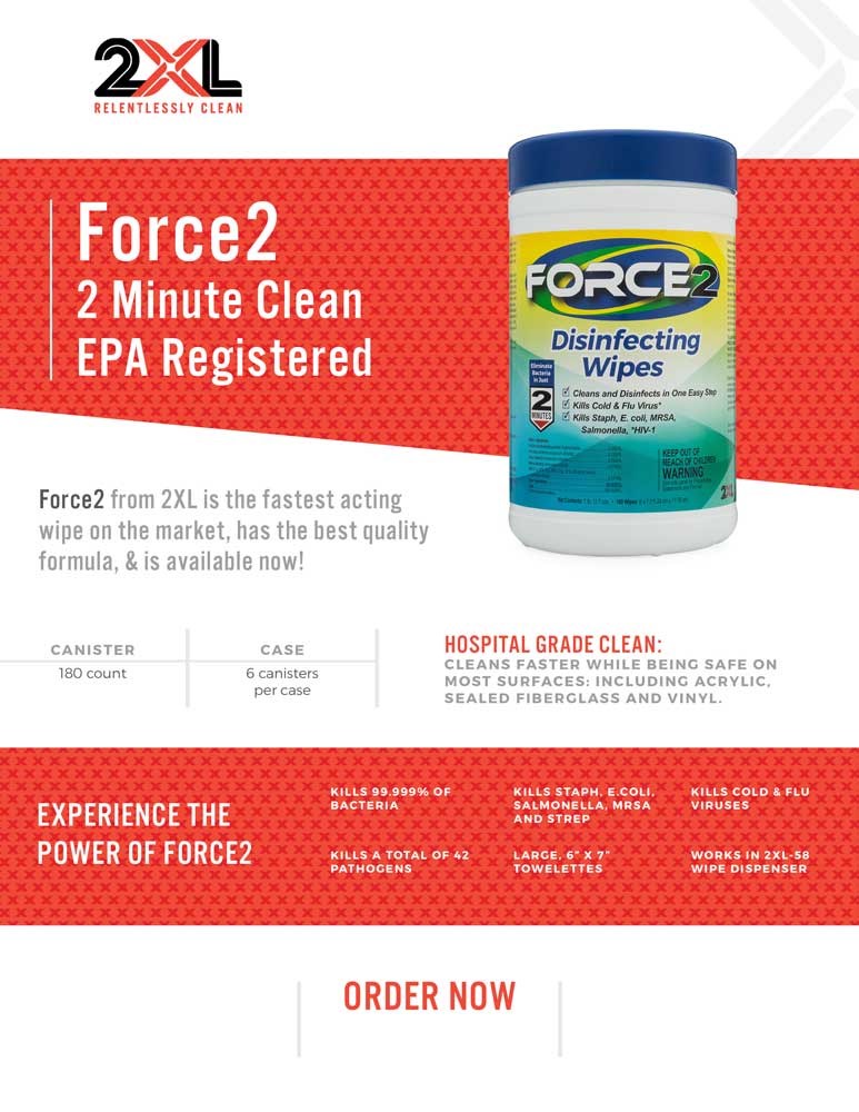 Force2 Disinfecting Wipes fact sheet.