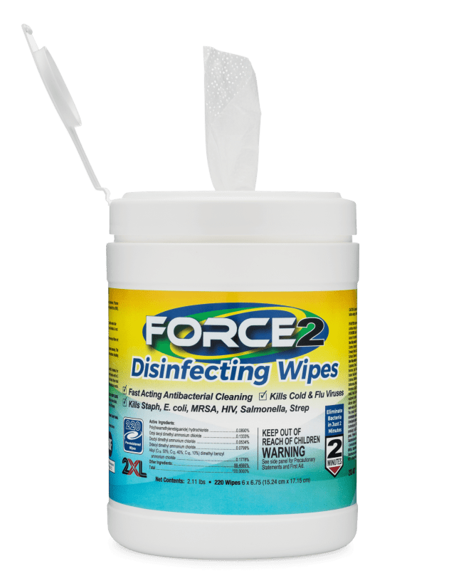 FORCE2® Disinfecting Wipes (220 count) | 2XL Corporation