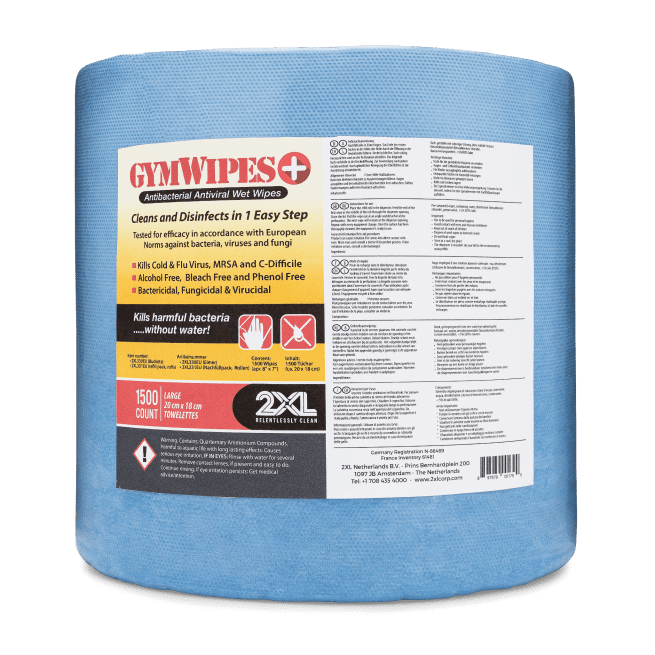 Front view of GymWipes Plus.