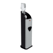 Side view of silver 2XL Guardian stand with foam dispenser.