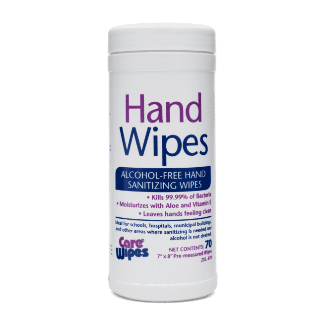 Front view of Hand Wipes Alcohol-Free Hand Sanitizing Wipes.