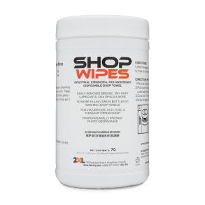 Front view of Shop Wipes.