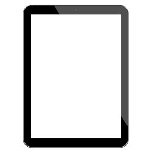 Black touchscreen tablet.
